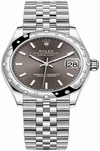 Replica 278344rbr Dark Grey Index Jubilee Rolex Datejust 31mm Stainless Steel Ladies Watch