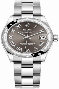 Replica 278344rbr Dark Grey Roman Oyster Rolex Datejust 31mm Stainless Steel Ladies Watch