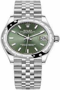 Replica 278344rbr Mint Green Index Jubilee Rolex Datejust 31mm Stainless Steel Ladies Watch