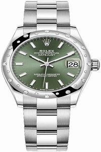 Replica 278344rbr Mint Green Index Oyster Rolex Datejust 31mm Stainless Steel Ladies Watch