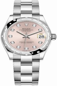 Replica 278344rbr Pink Diamond Oyster Rolex Datejust 31mm Stainless Steel Ladies Watch