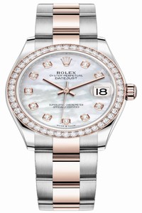 Replica 278381rbr MOP Diamond Oyster Rolex Datejust 31mm Stainless Steel and Rose Gold Ladies Watch