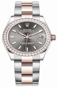 Replica 278381rbr Rhodium Index Oyster Rolex Datejust 31mm Stainless Steel and Rose Gold Ladies Watch