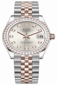 Replica 278381rbr Silver Diamond Jubilee Rolex Datejust 31mm Stainless Steel and Rose Gold Ladies Watch