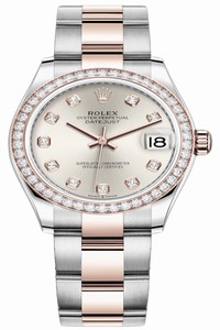 Replica 278381rbr Silver Diamond Oyster Rolex Datejust 31mm Stainless Steel and Rose Gold Ladies Watch