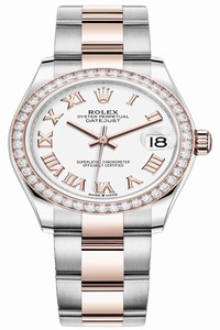 Replica 278381rbr White Roman Oyster Rolex Datejust 31mm Stainless Steel and Rose Gold Ladies Watch