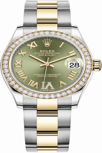 Replica 278383rbr Green VI Roman Oyster Rolex Datejust 31mm Stainless Steel and Yellow Gold Ladies Watch