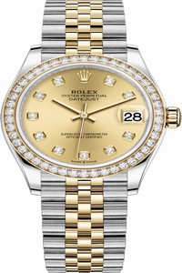 Replica 278383rbr Champagne Diamond Jubilee Rolex Datejust 31mm Stainless Steel and Yellow Gold Ladies Watch