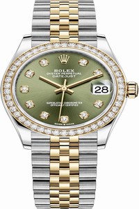 Replica 278383rbr Green Diamond Jubilee Rolex Datejust 31mm Stainless Steel and Yellow Gold Ladies Watch