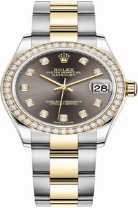 Replica 278383rbr Grey Diamond Oyster Rolex Datejust 31mm Stainless Steel and Yellow Gold Ladies Watch