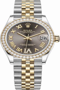 Replica 278383rbr Grey VI Roman Jubilee Rolex Datejust 31mm Stainless Steel and Yellow Gold Ladies Watch