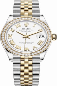 Replica 278383rbr White Roman Jubilee Rolex Datejust 31mm Stainless Steel and Yellow Gold Ladies Watch