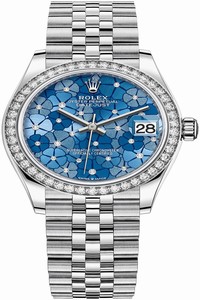 Replica 278384rbr Azzurro Blue Floral Jubilee Rolex Datejust 31mm Stainless Steel Ladies Watch