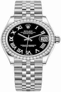 Replica 278384rbr Black Roman Jubilee Rolex Datejust 31mm Stainless Steel Ladies Watch
