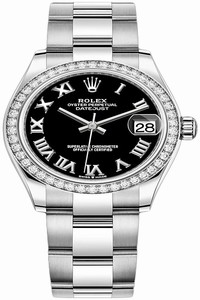 Replica 278384rbr Black Roman Oyster Rolex Datejust 31mm Stainless Steel Ladies Watch