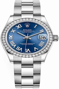 Replica 278384rbr Blue Roman Oyster Rolex Datejust 31mm Stainless Steel Ladies Watch
