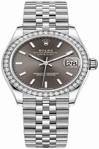 Replica 278384rbr Dark Grey Index Jubilee Rolex Datejust 31mm Stainless Steel Ladies Watch