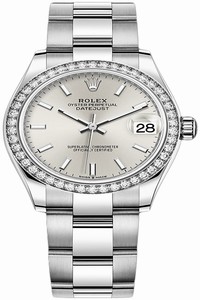 Replica 278384rbr Silver Index Oyster Rolex Datejust 31mm Stainless Steel Ladies Watch