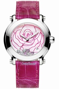 Replica 278475-3029 La Vie En Rose Chopard Happy Sport Round Quartz 36mm Ladies Watch