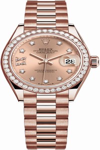 Replica 279135RBR Rose 17 Diamond President Rolex Lady Datejust 28mm Everose Gold Ladies Watch