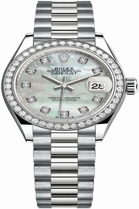 Replica 279139rbr MOP Diamond President Rolex Lady Datejust 28mm White Gold Ladies Watch