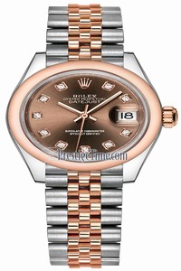 Replica 279161 Chocolate Diamond Jubilee Rolex Lady Datejust 28mm Stainless Steel and Everose Gold Ladies Watch