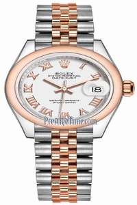 Replica 279161 White Roman Jubilee Rolex Lady Datejust 28mm Stainless Steel and Everose Gold Ladies Watch