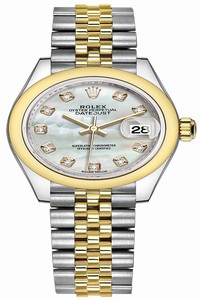 Replica 279163 MOP Diamond Jubilee Rolex Lady Datejust 28mm Stainless Steel and Yellow Gold Ladies Watch