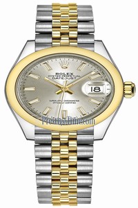 Replica 279163 Silver Index Jubilee Rolex Lady Datejust 28mm Stainless Steel and Yellow Gold Ladies Watch