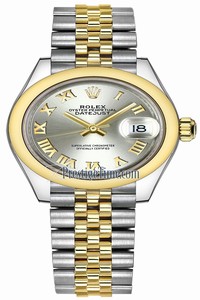 Replica 279163 Silver Roman Jubilee Rolex Lady Datejust 28mm Stainless Steel and Yellow Gold Ladies Watch