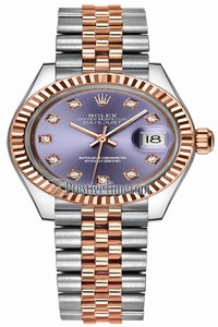 Replica 279171 Aubergine Diamond Jubilee Rolex Lady Datejust 28mm Stainless Steel and Everose Gold Ladies Watch