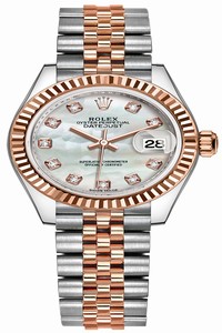 Replica 279171 MOP Diamond Jubilee Rolex Lady Datejust 28mm Stainless Steel and Everose Gold Ladies Watch