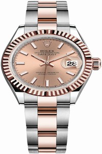 Replica 279171 Rose Index Oyster Rolex Lady Datejust 28mm Stainless Steel and Everose Gold Ladies Watch