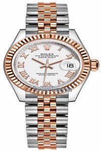 Replica 279171 White Roman Jubilee Rolex Lady Datejust 28mm Stainless Steel and Everose Gold Ladies Watch