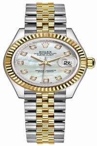 Replica 279173 MOP Diamond Jubilee Rolex Lady Datejust 28mm Stainless Steel and Yellow Gold Ladies Watch
