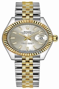 Replica 279173 Silver Index Jubilee Rolex Lady Datejust 28mm Stainless Steel and Yellow Gold Ladies Watch