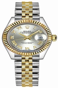 Replica 279173 Silver Roman Jubilee Rolex Lady Datejust 28mm Stainless Steel and Yellow Gold Ladies Watch