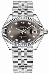 Replica 279174 Dark Grey Diamond Jubilee Rolex Lady Datejust 28mm Stainless Steel Ladies Watch