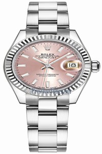 Replica 279174 Pink Index Oyster Rolex Lady Datejust 28mm Stainless Steel Ladies Watch