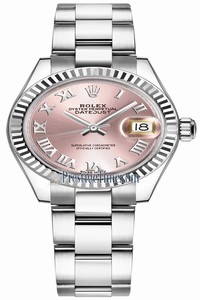 Replica 279174 Pink Roman Oyster Rolex Lady Datejust 28mm Stainless Steel Ladies Watch