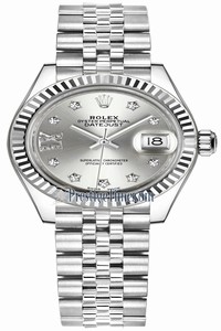 Replica 279174 Silver 17 Diamond Jubilee Rolex Lady Datejust 28mm Stainless Steel Ladies Watch