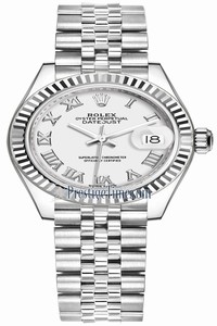 Replica 279174 White Roman Jubilee Rolex Lady Datejust 28mm Stainless Steel Ladies Watch