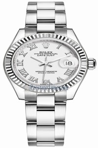 Replica 279174 White Roman Oyster Rolex Lady Datejust 28mm Stainless Steel Ladies Watch