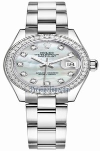 Replica 279384RBR MOP Diamond Oyster Rolex Lady Datejust 28mm Stainless Steel Ladies Watch