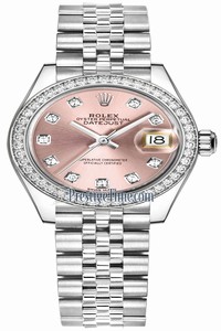 Replica 279384RBR Pink Diamond Jubilee Rolex Lady Datejust 28mm Stainless Steel Ladies Watch