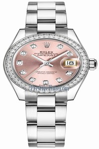 Replica 279384RBR Pink Diamond Oyster Rolex Lady Datejust 28mm Stainless Steel Ladies Watch