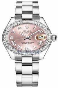 Replica 279384RBR Pink Roman Oyster Rolex Lady Datejust 28mm Stainless Steel Ladies Watch