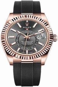 Replica 326235 Dark Rhodium Index Rolex Sky Dweller 42mm Mens Watch
