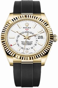 Replica 326238 White Index Rolex Sky Dweller 42mm Mens Watch