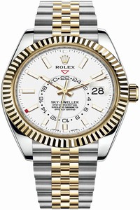 Replica 326933 White Index Jubilee Rolex Sky Dweller 42mm Mens Watch